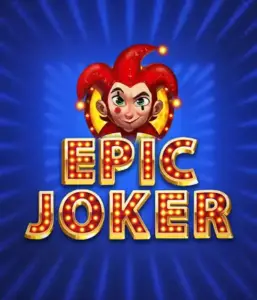 Experience the colorful world of Epic Joker slot by Relax Gaming, showcasing a cheerful joker with a vivid hairstyle set against a dazzling blue background. This graphic captures the joy and humor of classic slots, ideal for those who love traditional gameplay, providing a captivating gaming experience.